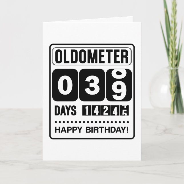 De Remerciements 39e Anniversaire Carte Oldometer (Devant)