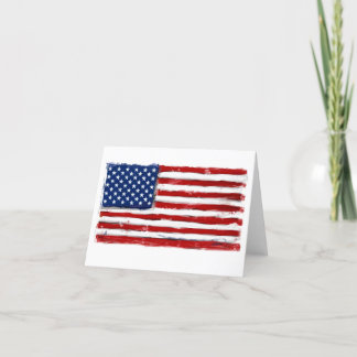 De Remerciements American flag art patriotique carte blanche USA