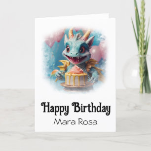 De Remerciements *~* AP88 Bébé mignon Dragon Carte d'anniversaire