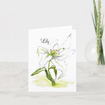 Aquarelle florale carte pour notes pliée blanche L