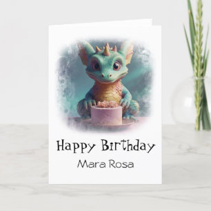 De Remerciements *~* Baby Sweet Dragon Cake AP88 Carte d'anniversai