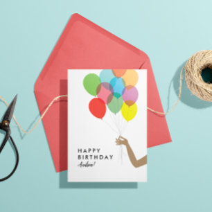 De Remerciements Ballons Lumineux Personnalisé Bonne Carte Annivers