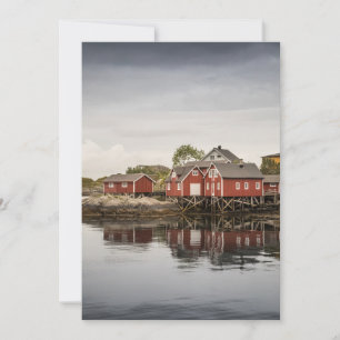 De Remerciements Bateaux rouges maisons en Norvège Carte