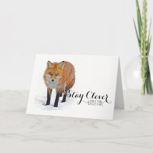 De Remerciements Beau Fox Art Carte pour notes