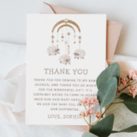 Boho Sheep Mobile | Carte Baby shower neutre