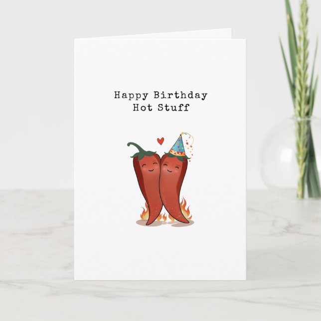 De Remerciements Bonne carte d'anniversaire Hot Stuff (Devant)