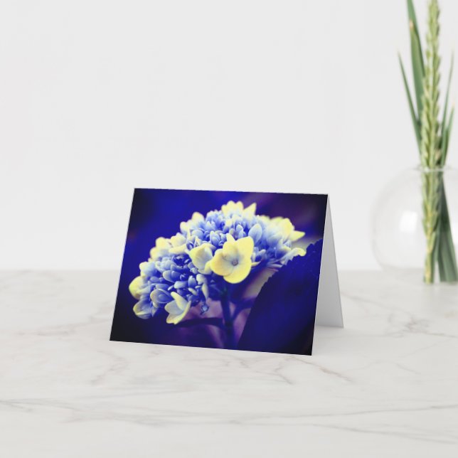 De Remerciements Carte Abstraite Blue Hydrangea Flower Note (Devant)