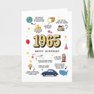 De Remerciements Carte anniversaire 1965 imprimable