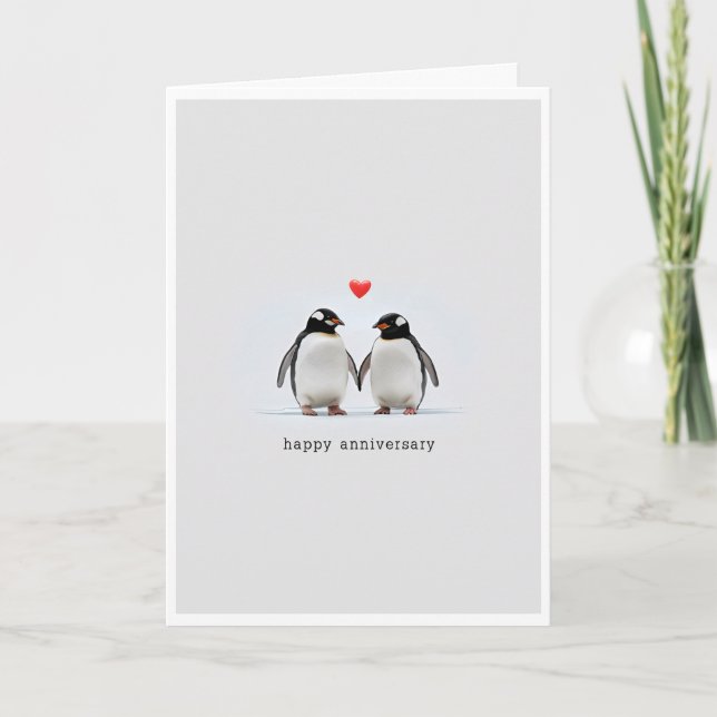 De Remerciements Carte Anniversaire des pingouins (Devant)