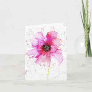 De Remerciements Carte blanche avec fleurs roses