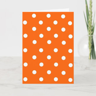 De Remerciements Carte blanche avec motif à pois orange et blanc