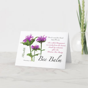 De Remerciements Carte blanche Bee Balm