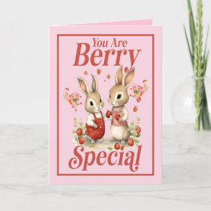 De Remerciements Carte Bunny Valentine en rose