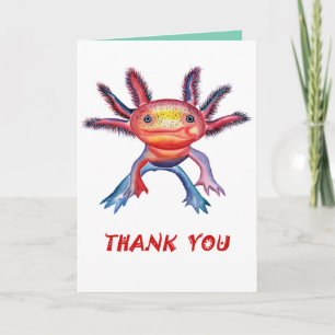 De Remerciements Carte Cheeky Axolotl "merci"