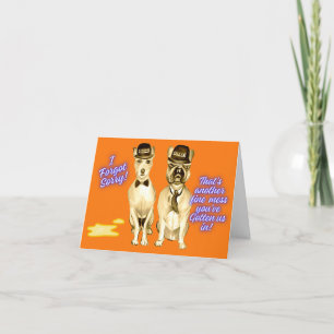 De Remerciements Carte Chiens "Désolé"