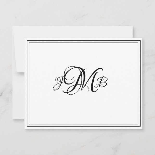 De Remerciements Carte classique Monogram Flourish Script Note (Devant)