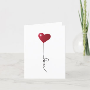 De Remerciements Carte coeur rouge simple