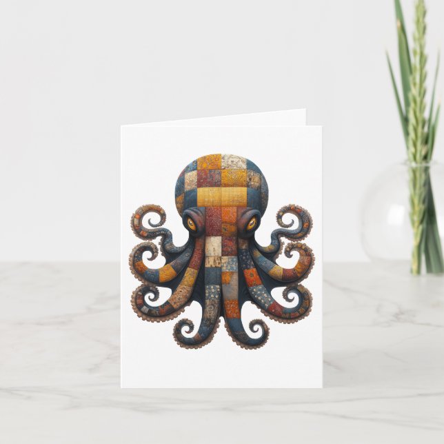 De Remerciements Carte d'accueil Octopus Patchwork (Devant)