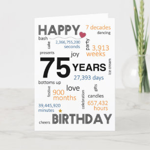 De Remerciements Carte d'anniversaire 75e