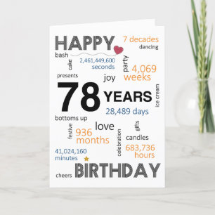 De Remerciements Carte d'anniversaire 78e