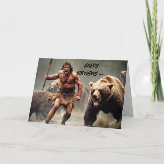 DE REMERCIEMENTS CARTE D'ANNIVERSAIRE CAVEMAN