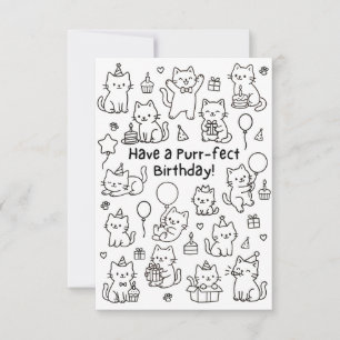 De Remerciements Carte d'anniversaire drôle avec chat minimaliste