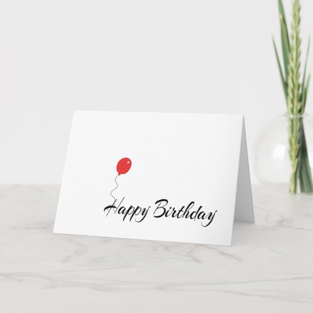 De Remerciements Carte d'anniversaire d'un ballon rouge (Devant)