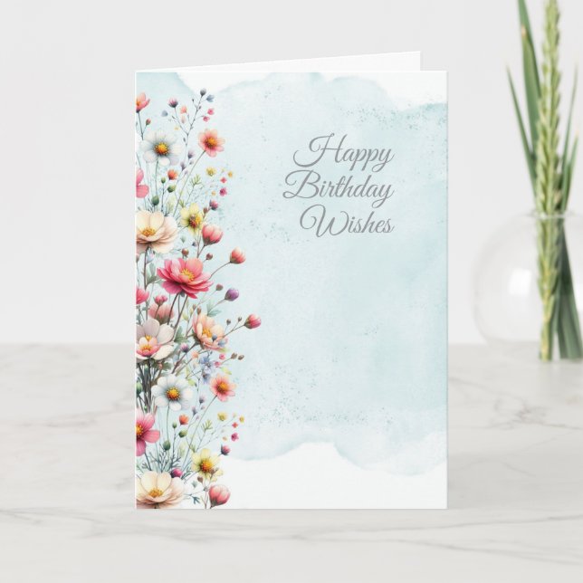 De Remerciements Carte d'anniversaire florale (Devant)