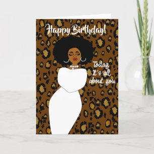 De Remerciements Carte d'anniversaire Lady Leopard d'Amérique afric