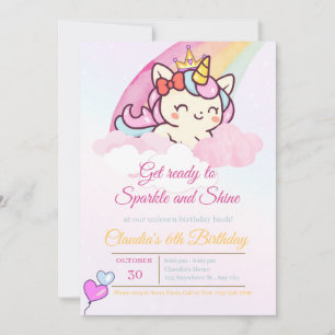 De Remerciements Carte d'anniversaire Licorne Rose Magique pour Fil