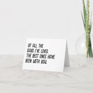 De Remerciements Carte d'anniversaire, mari, femme, Saint-Valentin,