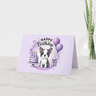 De Remerciements Carte d'anniversaire mignonne pour Boston Terrier 