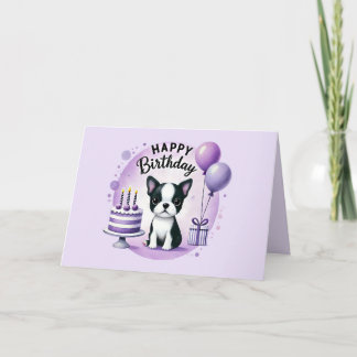 De Remerciements Carte d'anniversaire mignonne pour Boston Terrier 
