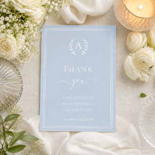 De Remerciements Carte d'anniversaire minimaliste avec monogramme b