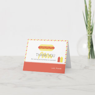 De Remerciements Carte d'anniversaire moderne rouge et jaune Hot Do