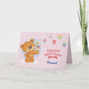 De Remerciements Carte d'anniversaire personnalisée avec un ours mi