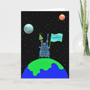 De Remerciements Carte d'anniversaire pliée amusant Alien par Jo Im