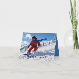 De Remerciements Carte d'anniversaire pour garçon snowboardeur