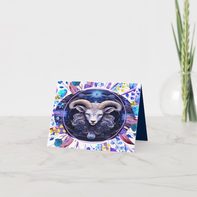 De Remerciements Carte d'anniversaire pour Zodiac Aries 3/21 à 4/19 (Devant)