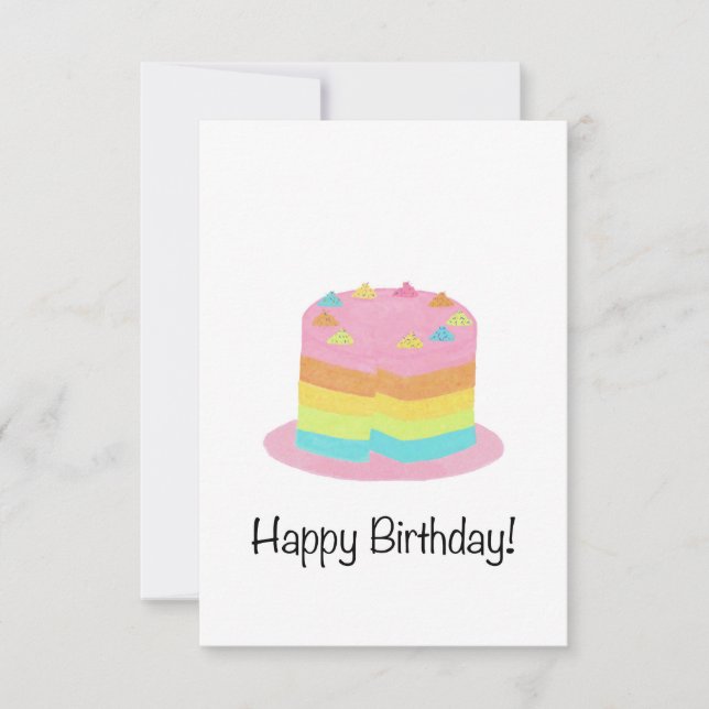 De Remerciements Carte d'anniversaire Rainbow Cake (Devant)