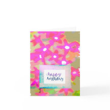 CARTE D'ANNIVERSAIRE ROSE FLEURS