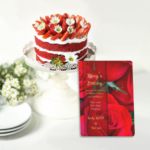 De Remerciements Carte d'anniversaire Rose Rouge