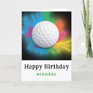 De Remerciements *~* Carte d'anniversaire Soft Rainbow Golf Ball AP