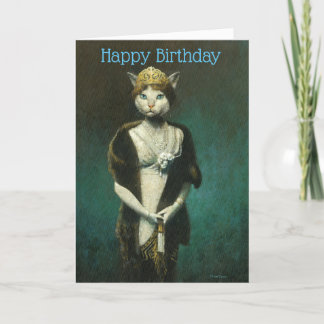 De Remerciements Carte d'Anniversaire Vintage Lady Cat