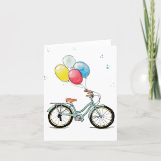 De Remerciements Carte d'anniversaire Vintage Vélo Aquarelle