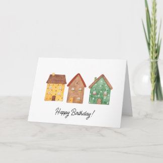De Remerciements Carte d'anniversaire Watercolor House Real Estate