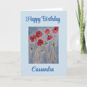 De Remerciements Carte d'anniversaire Wild Red Poppies