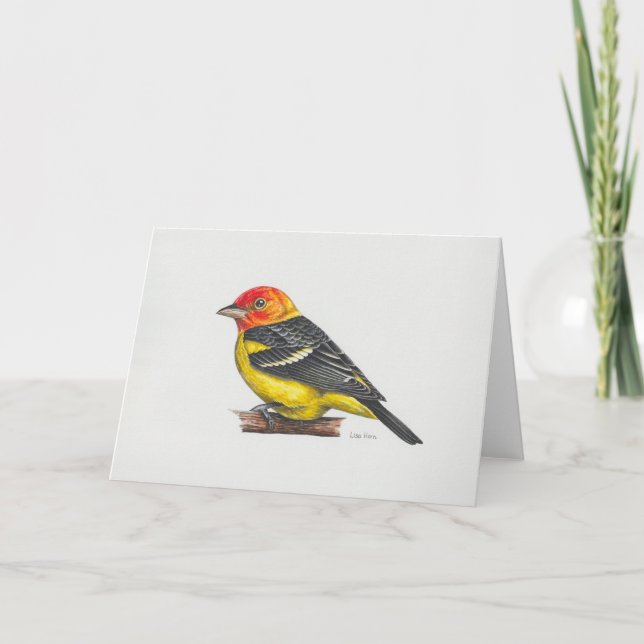 De Remerciements Carte d'art Western Tanager (Devant)