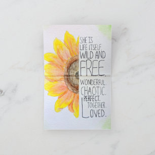 De Remerciements Carte d'encouragement du tournesol à l'aquarelle