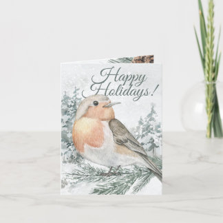 De Remerciements Carte d'hiver d'oiseau assis